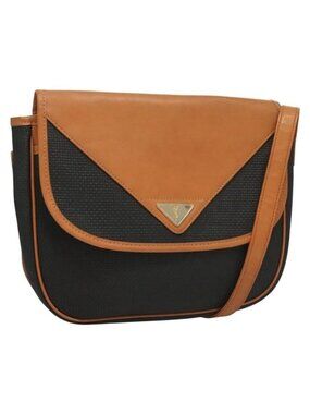 Authentic SAINT LAURENT Shoulder Bag PVC Leather Brown